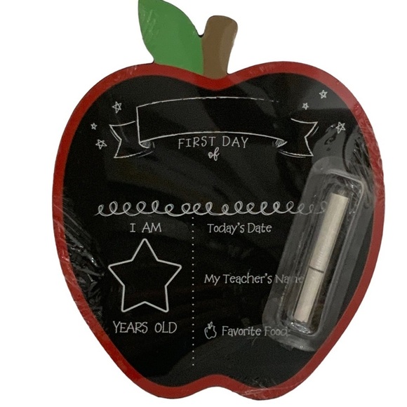 Apple Shaped First Day of School Chalkboard Blackboard Sign Chalk Customizable - Picture 9 of 9